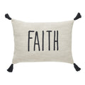 (4 Pack)  Faith Throw Pillow, 14 X 20, Tan & Black
